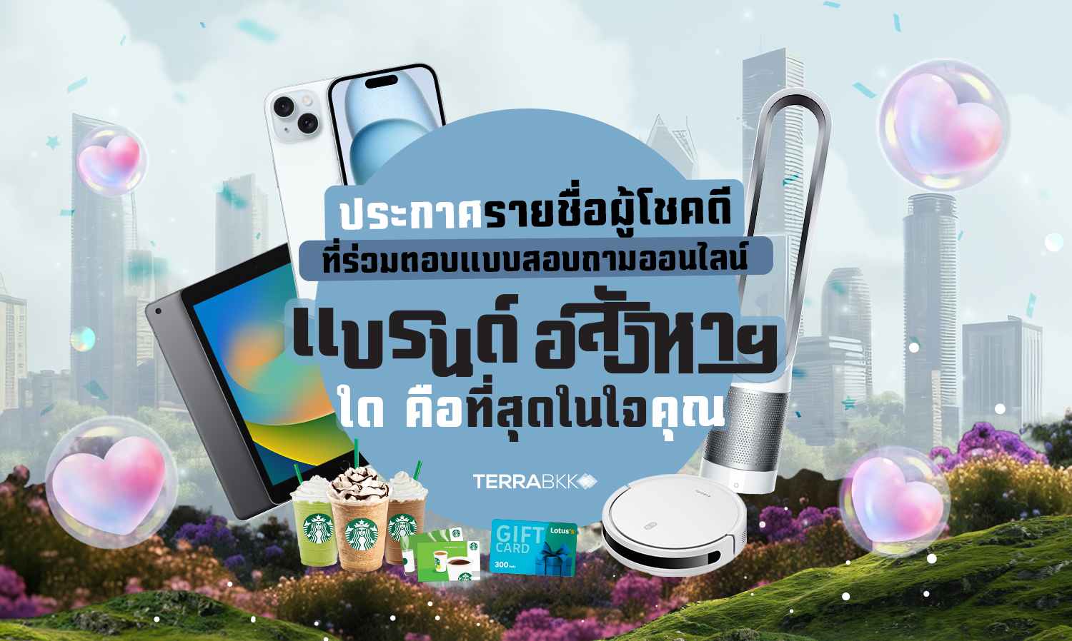 ประกาศรายชื่อผู้โชคดีตอบแบบสอบถาม