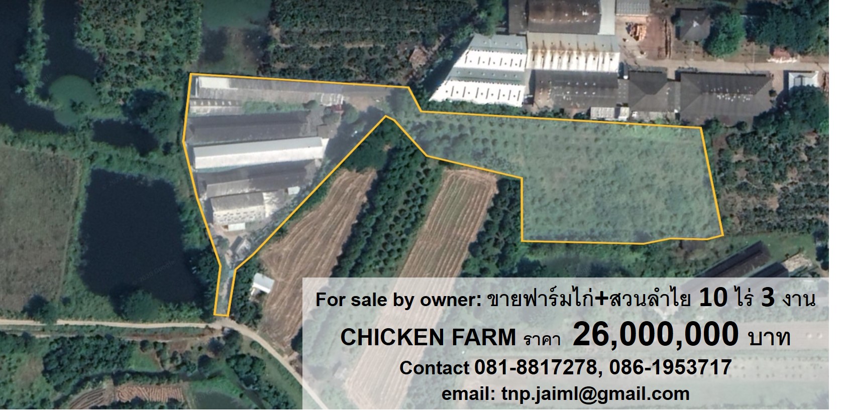 ภาพขายฟาร์มไก่ ตำบลบ้านกลาง อำเภอสันป่าตอง จังหวัด​เชียงใหม่ (POULTRY (CHICKEN) FARM FOR SALE by owner)