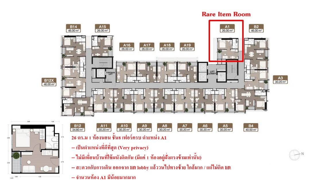 Nue District R9 @MRT Rama 9 Station, 26 sq.m 1 Bedroom 8th Floor (Rare Item Room) Fully furnished