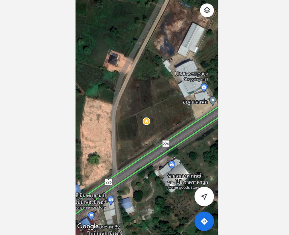 เช่า หรือ ขาย ที่ดินเปล่า 2170 ตร.วา ติดถนนทางหลวง 226 ตำบลบุ่งหวาย อำเภอวารินชำราบ อุบลราชธานี