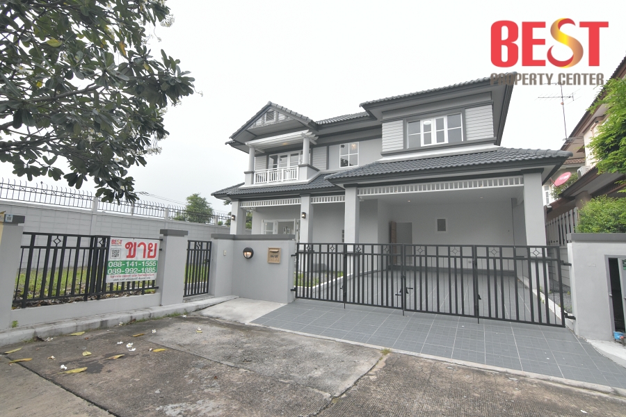 บ้านเดี่ยวหลังริม เศรษฐสิริ รามอินทรา พร้อม Glass House & ออฟฟิศส่วนตัว และบ่อปลา