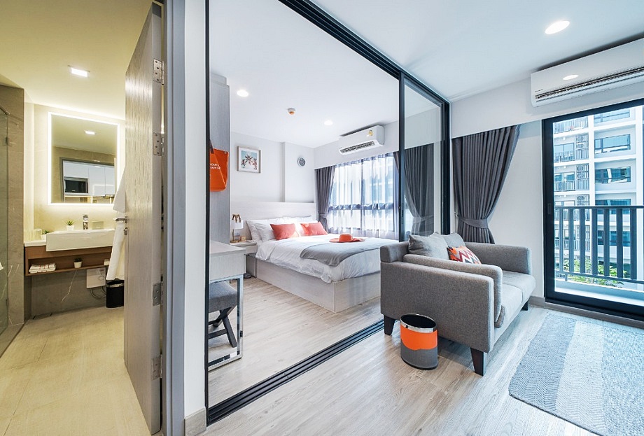 Condo Dusit D2 Residence Huahin ใกล้หาดหัวหิน 1 ห้องนอน ชั้น5 วิวสระว่ายน้ำ ตกแต่งครบ