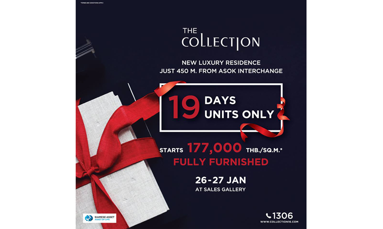 THE COLLECTION: Special Offer from Today until January 31 - 19 Exclusive Units at a Fixed Price of 177,000 THB/sq.m