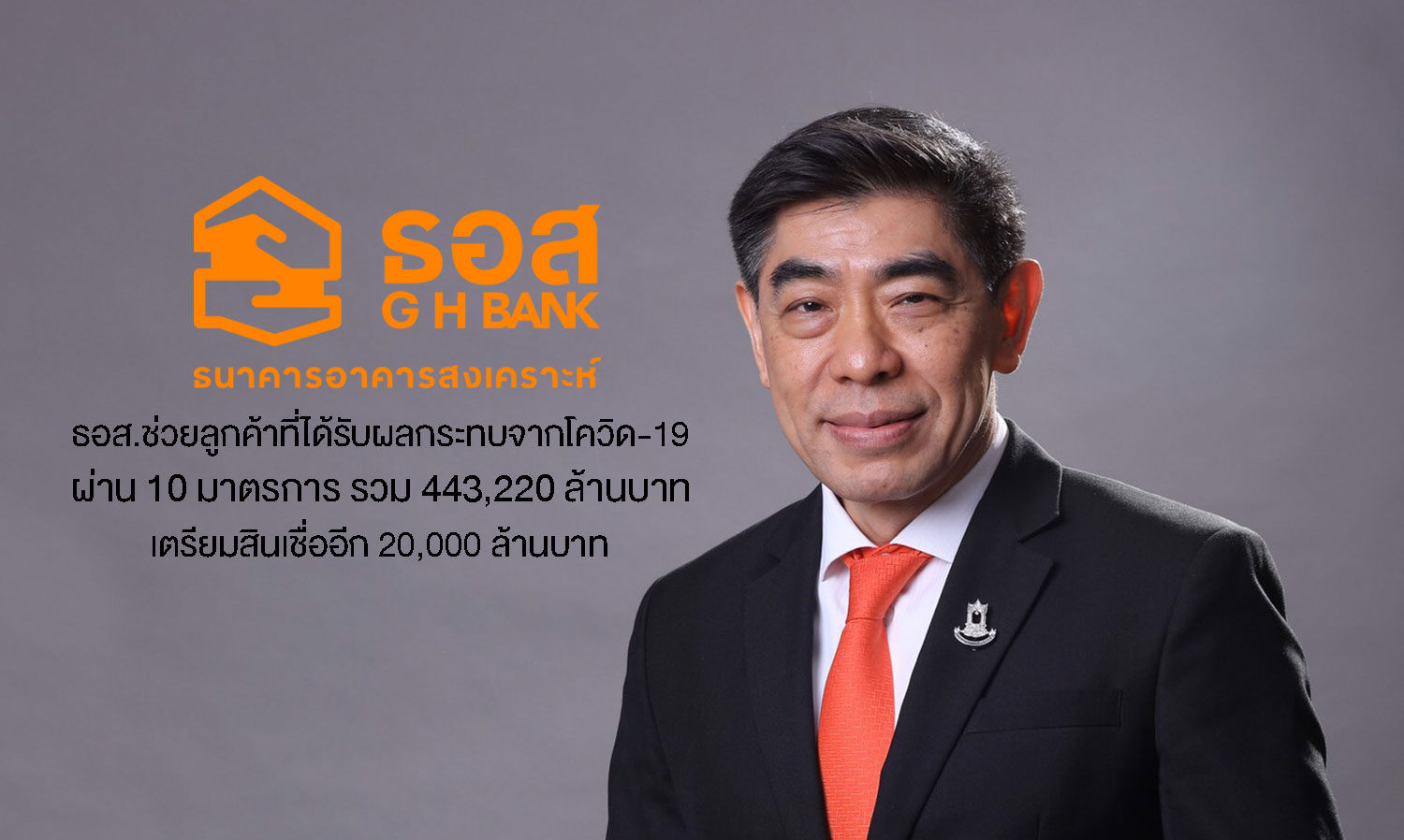Government Housing Bank Supports Customers Affected by COVID-19 with 10 Measures Totaling 443.22 Billion Baht, Preparing Additional Loans of 20 Billion Baht