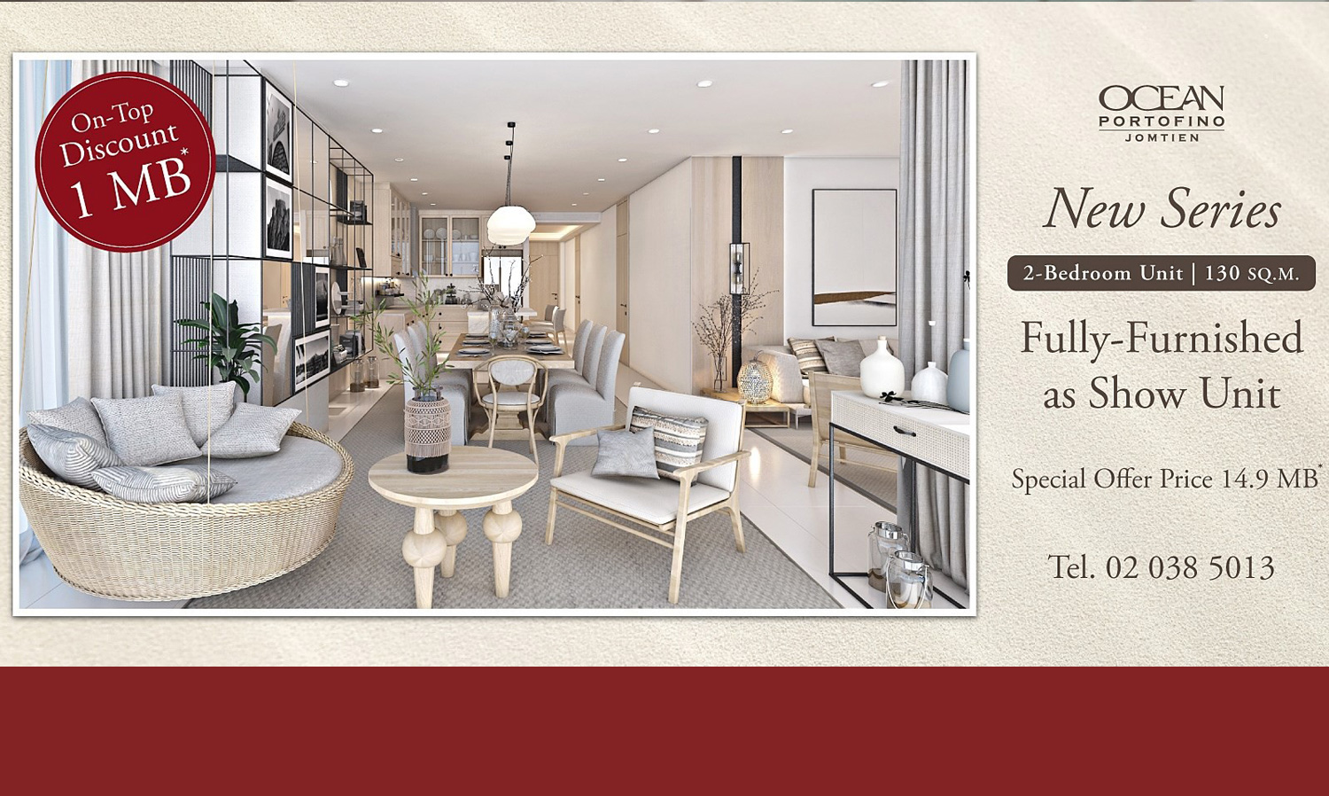 Ocean Property Sends Support Through COVID-19 with Special Offers for Second Homes at 'Ocean Portofino Jomtien'