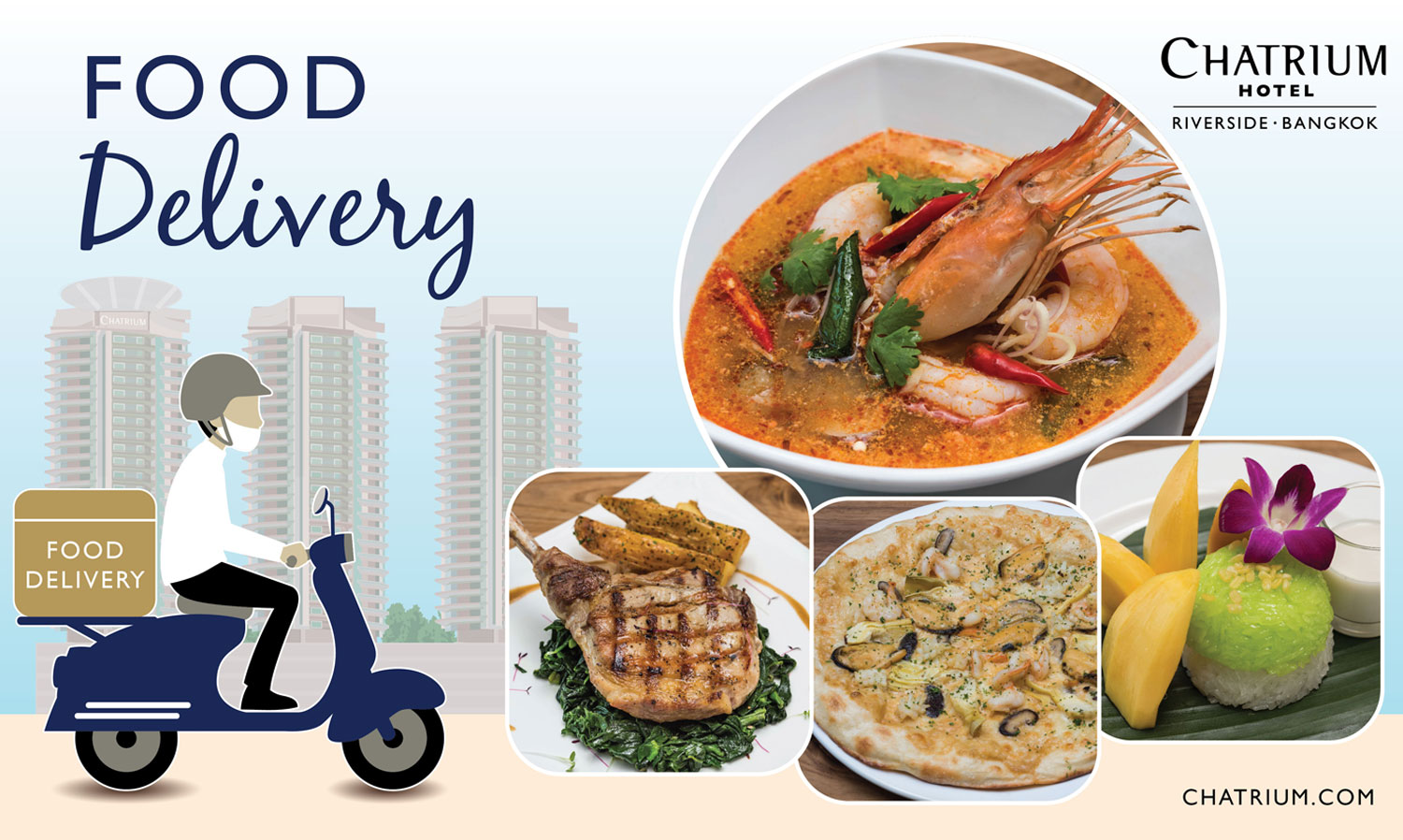 Double the Delight with Chatrium Riverside Bangkok's Delivery Food Promotion