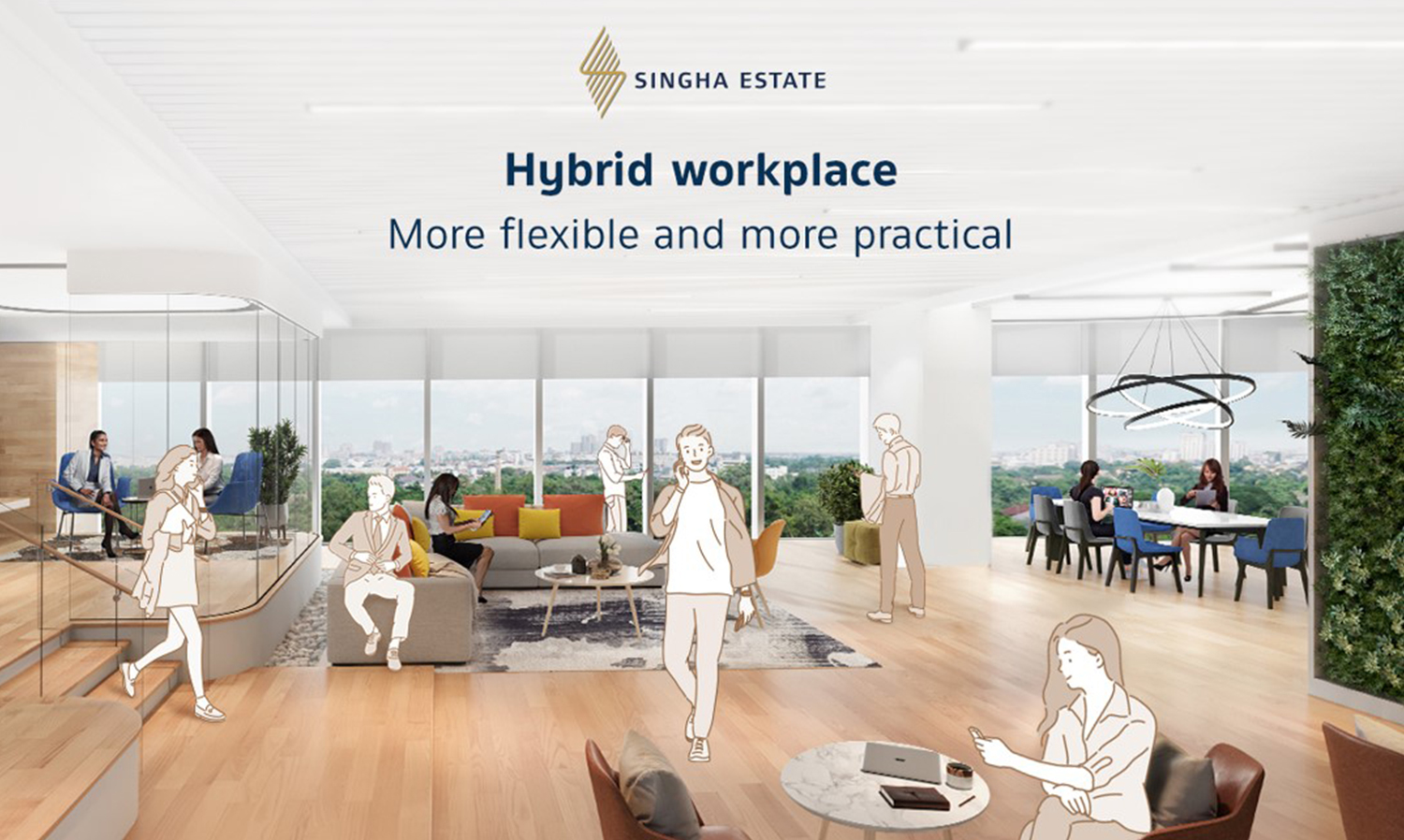 Hybrid Work Model โลกแห่งอนาคตอาคารสำนักงาน สิงห์ เอสเตท ปั้น เอส โอเอซิส รับวัฒนธรรมการทำงานยุคใหม่