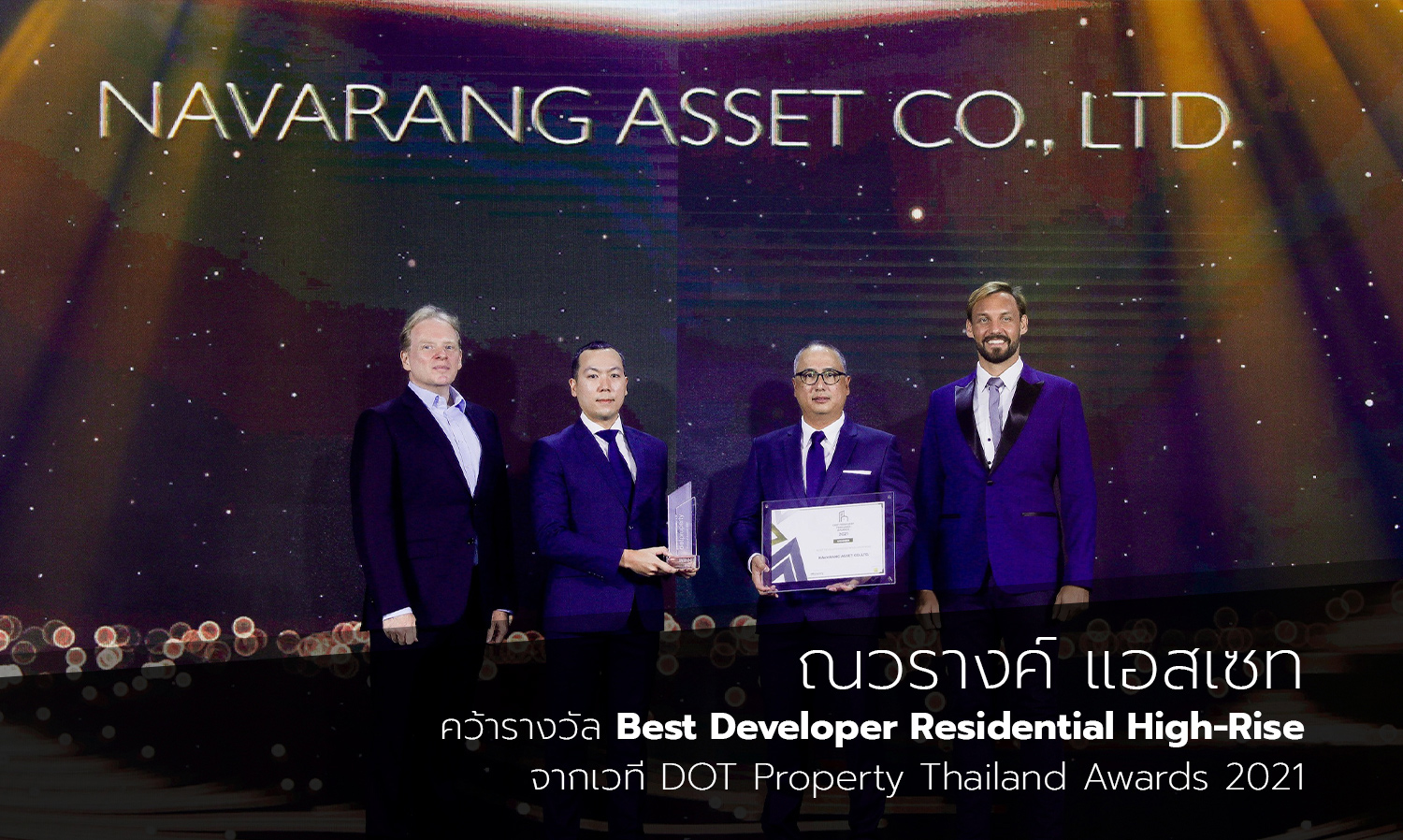 Navarang Asset Wins Best Developer Residential High-Rise at the DOT Property Thailand Awards 2021