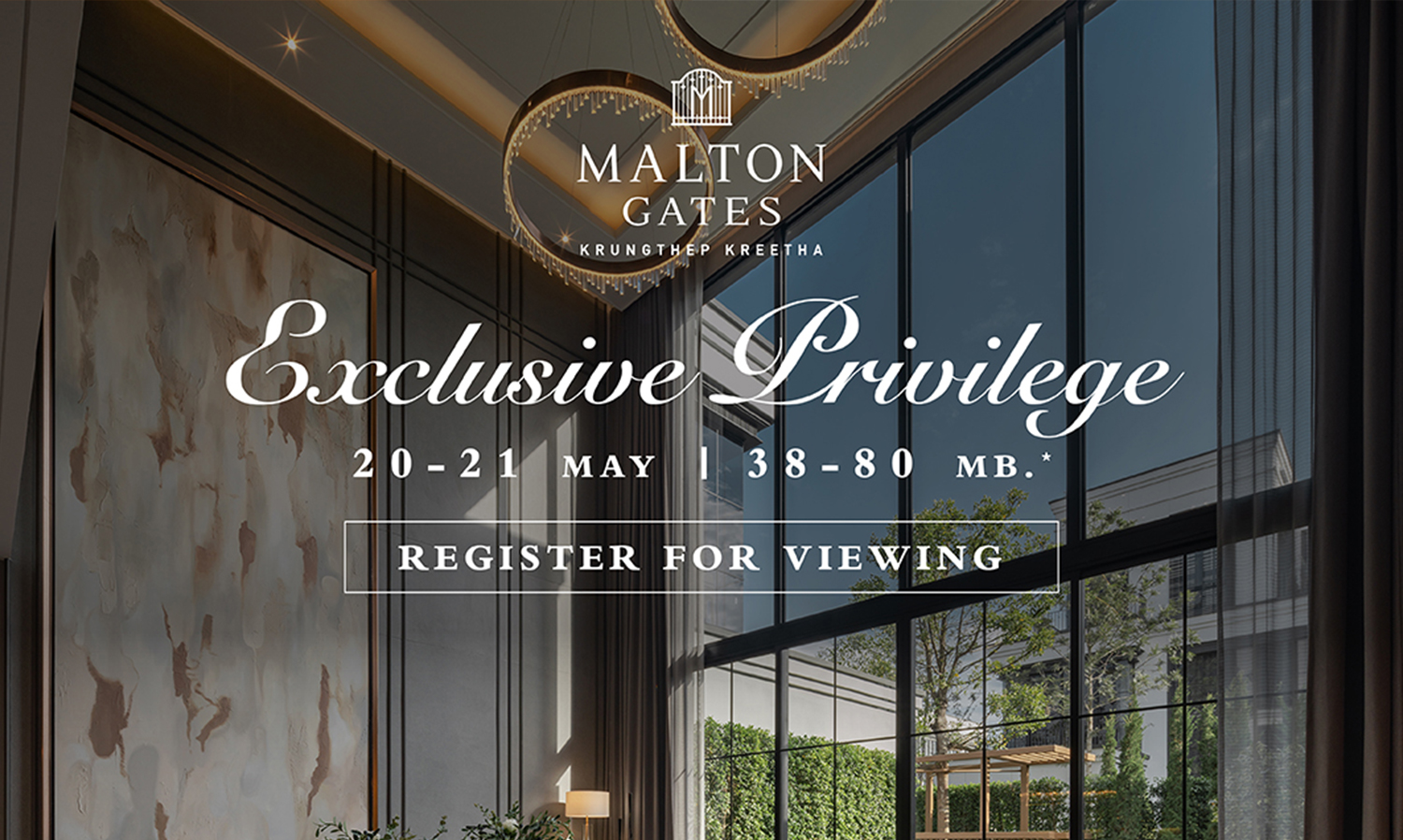 Don't Miss Out on a Special Opportunity with an Exclusive Discount of 10 Million Baht for Just 2 Days!!! Exclusive Deal for Malton Gates Krungthep Kreetha Project