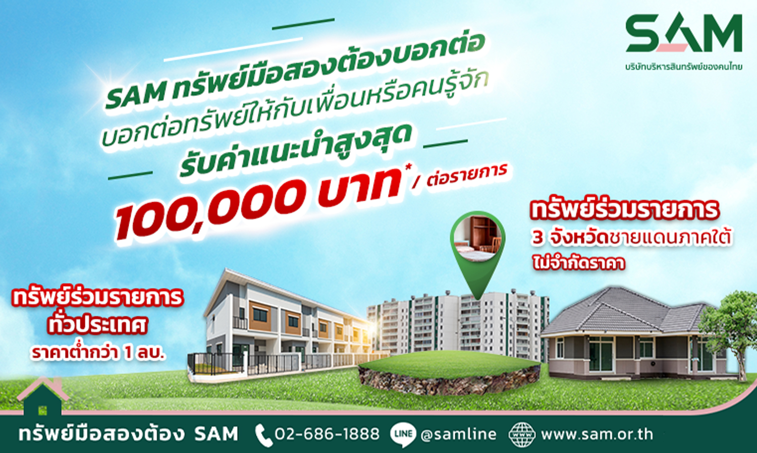 SAM Expands Market in the Second Half of the Year with 'SAM Second-Hand Properties Must Share' Promotion, Offering 2% Referral Fee for New Customer Referrals