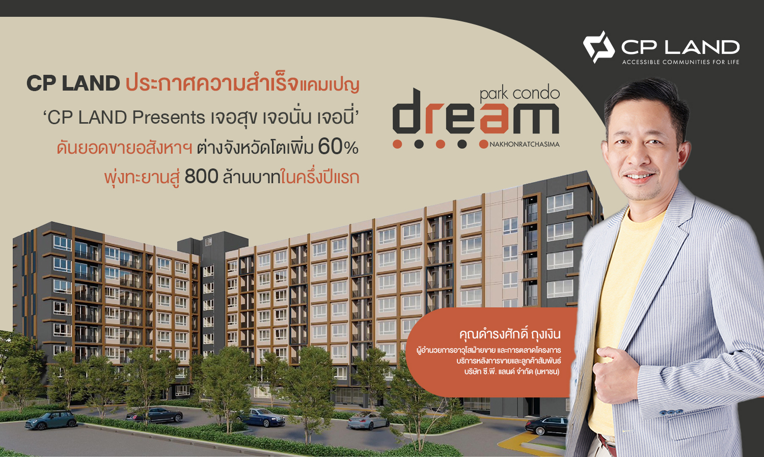 CP LAND Announces Success of ‘CP LAND Presents Happiness Here and There’ Campaign, Boosting Provincial Real Estate Sales by 60% to 800 Million Baht in the First Half of the Year