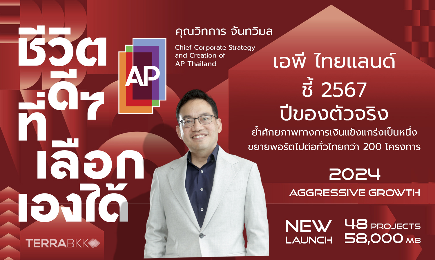 เอพี ไทยแลนด์ ชี้ 2567 ปีของตัวจริง  ย้ำศักยภาพทางการเงินแข็งแกร่งเป็นหนึ่ง ขยายพอร์ตไปต่อทั่วไทยกว่า 200 โครงการ