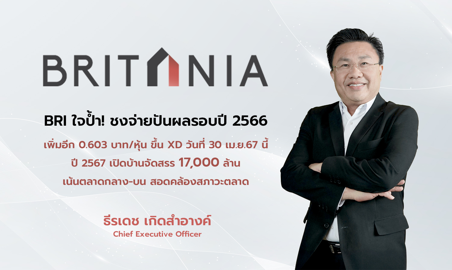 BRI Generously Proposes Additional Dividend of 0.603 Baht per Share for 2023, XD Date on April 30, 2024; Plans to Launch 17 Billion Baht in New Projects in 2024 Focused on Mid to High-End Market
