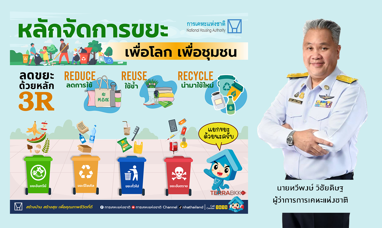 National Housing Authority Promotes 'Bang Bua Thong 2' Project with Waste Bank Life Insurance Initiative to Engage Community in Creating a Clean and Eco-Friendly Environment