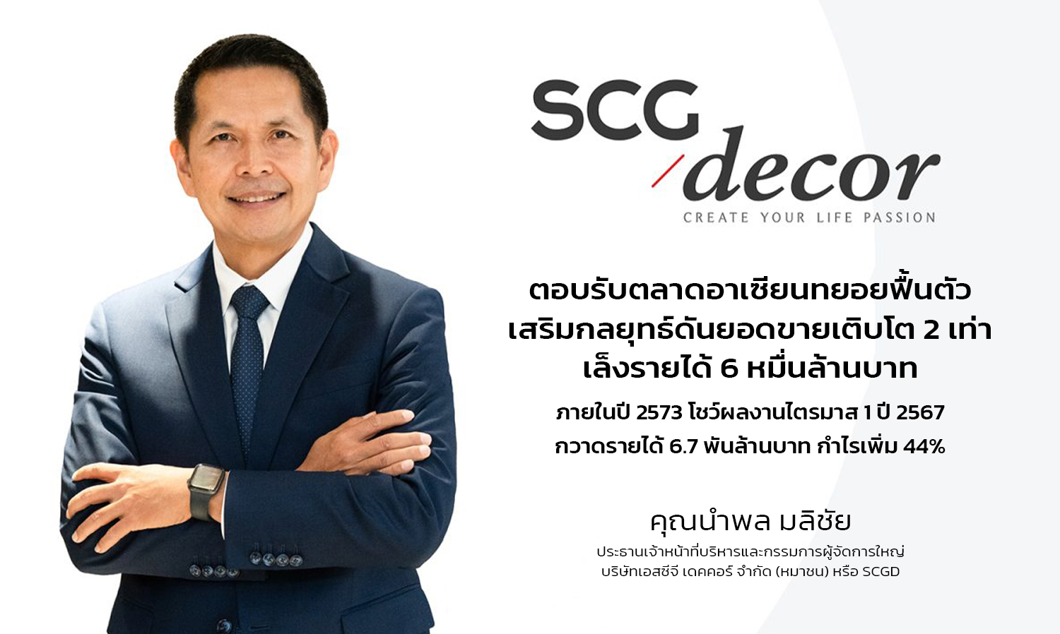 SCGD Responds to Gradual Recovery of ASEAN Market, Strengthens Strategy to Double Sales, Aiming for 60 Billion Baht Revenue by 2030, Reports Q1 2024 Performance with 6.7 Billion Baht Revenue and 44% Profit Increase