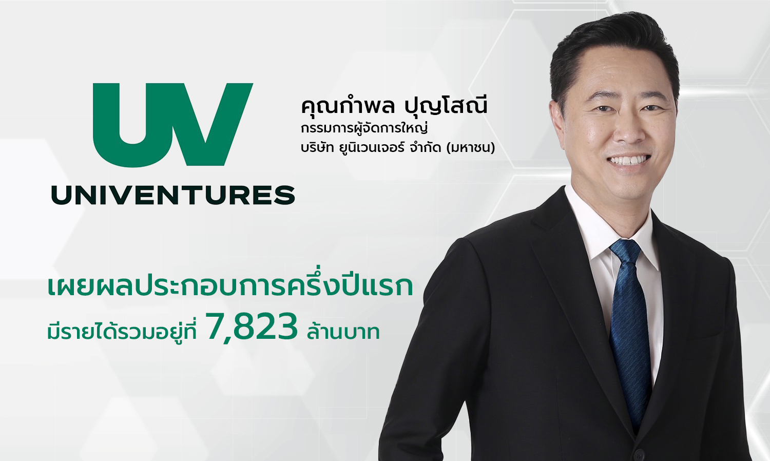 Univenture Reports First Half Results with Total Revenue of 7.823 Billion Baht