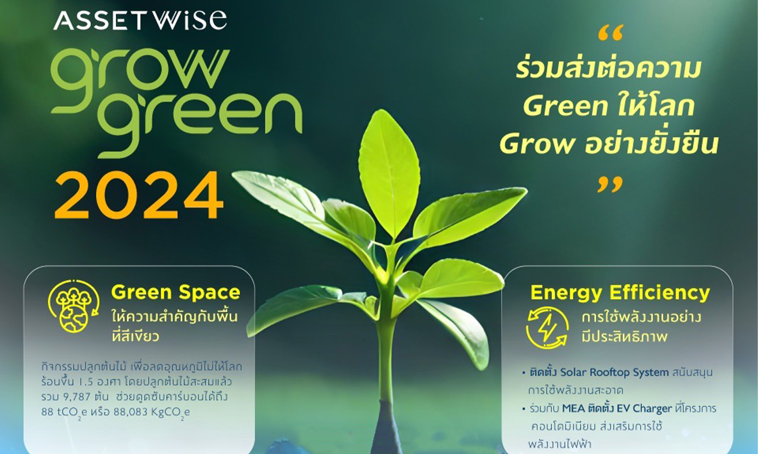 แอสเซทไวส์ เผยแผน GrowGreen 2024  กับภารกิจส่งต่อความ Green ให้โลก Grow อย่างยั่งยืน