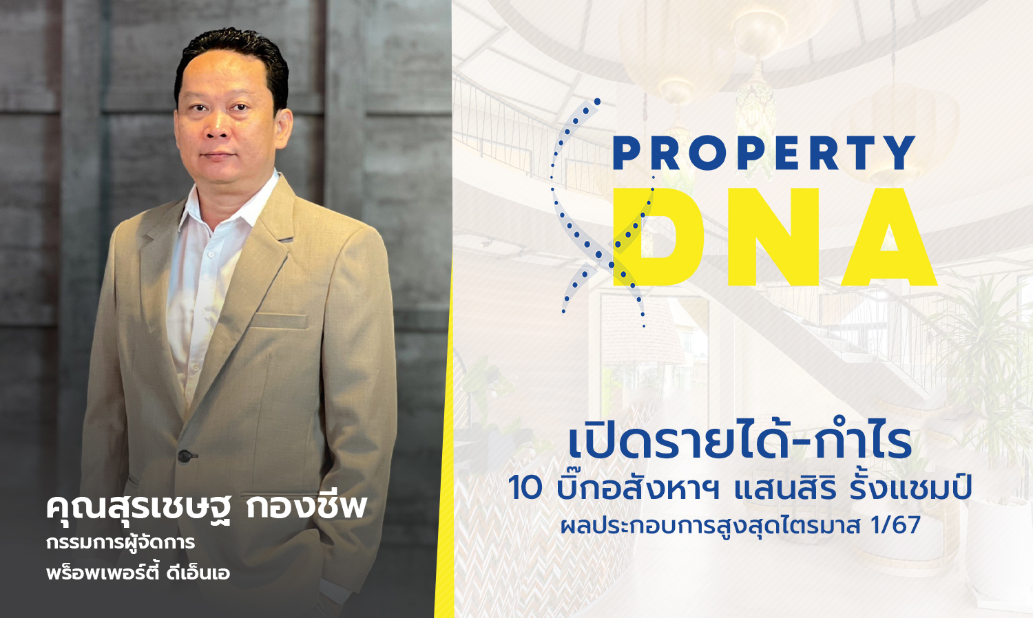 Revenue and Profit of 10 Major Real Estate Companies: Sansiri Tops Q1/67 Performance