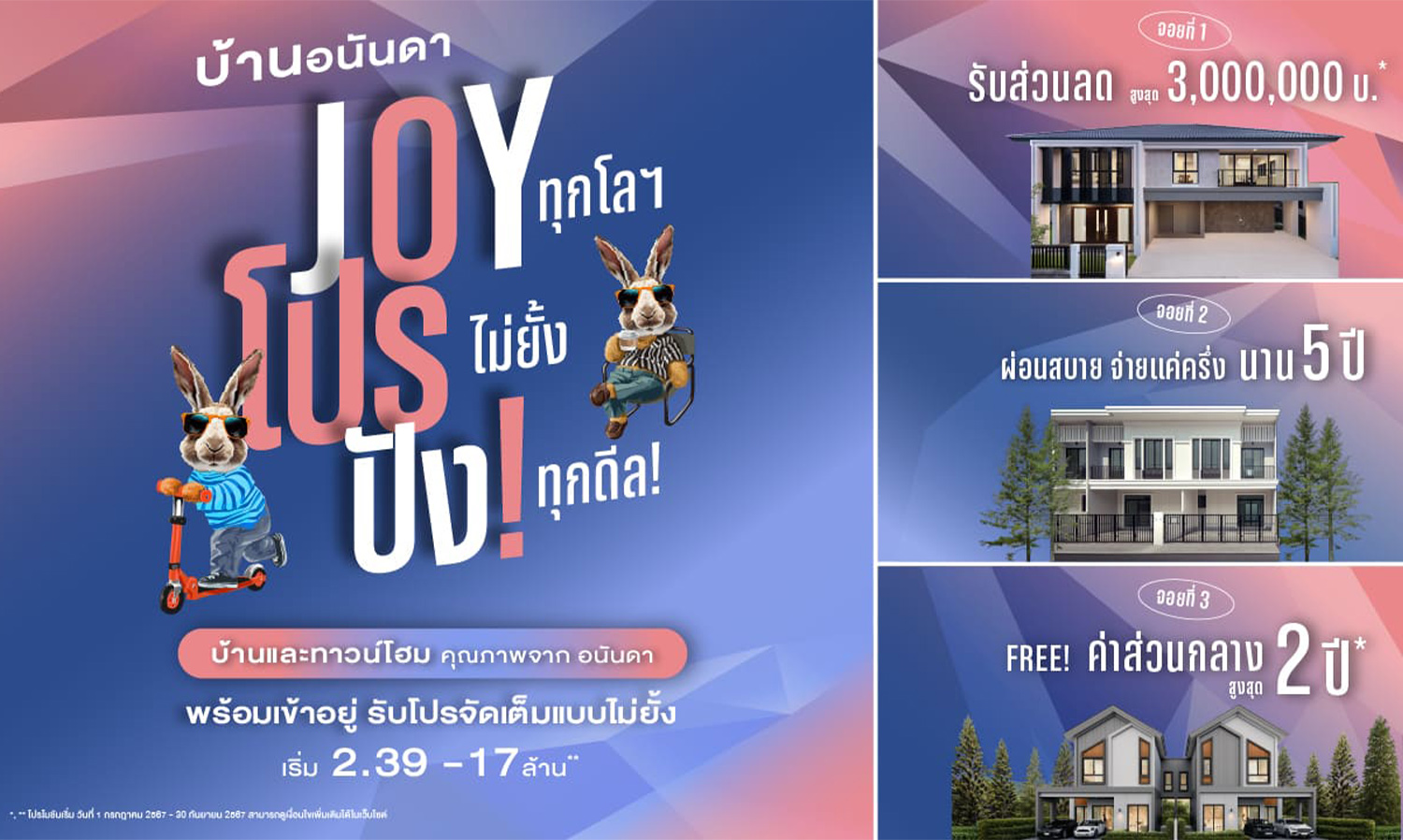 Ananda Accelerates the Detached House and Townhome Market with Ongoing Promotions, Offering Discounts of Up to 3,000,000 THB