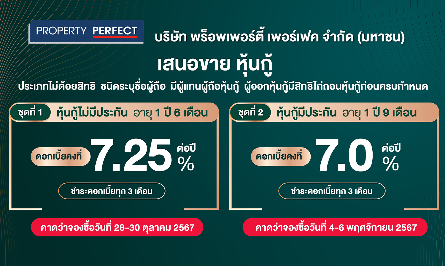 Perfect Closes Deal on Sale of 2 Land Plots and Issues High-Interest Bonds to Boost Cash Flow for Debt Repayment and Luxury Home Market