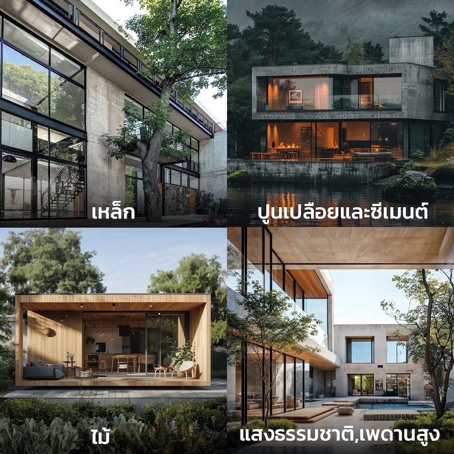 วัสดุ โครงสร้าง บ้านสไตล์ลอฟท์โมเดิร์น